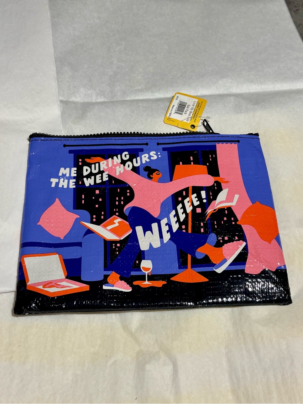 4/$15 Fun Zipper Bag, NWT, Blue Q 4/$15